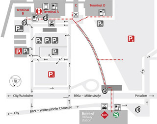 Mapa do terminal e aeroporto Berlim Schonefeld (SXF)