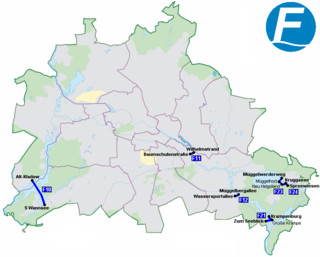 Mapa da rede de balsa de Berlim