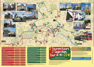 Mapa de onibus turistico e hop on hop off bus tour de City SightSeeing