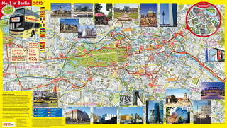 Mapa de onibus turistico e hop on hop off bus tour de BVB Tour